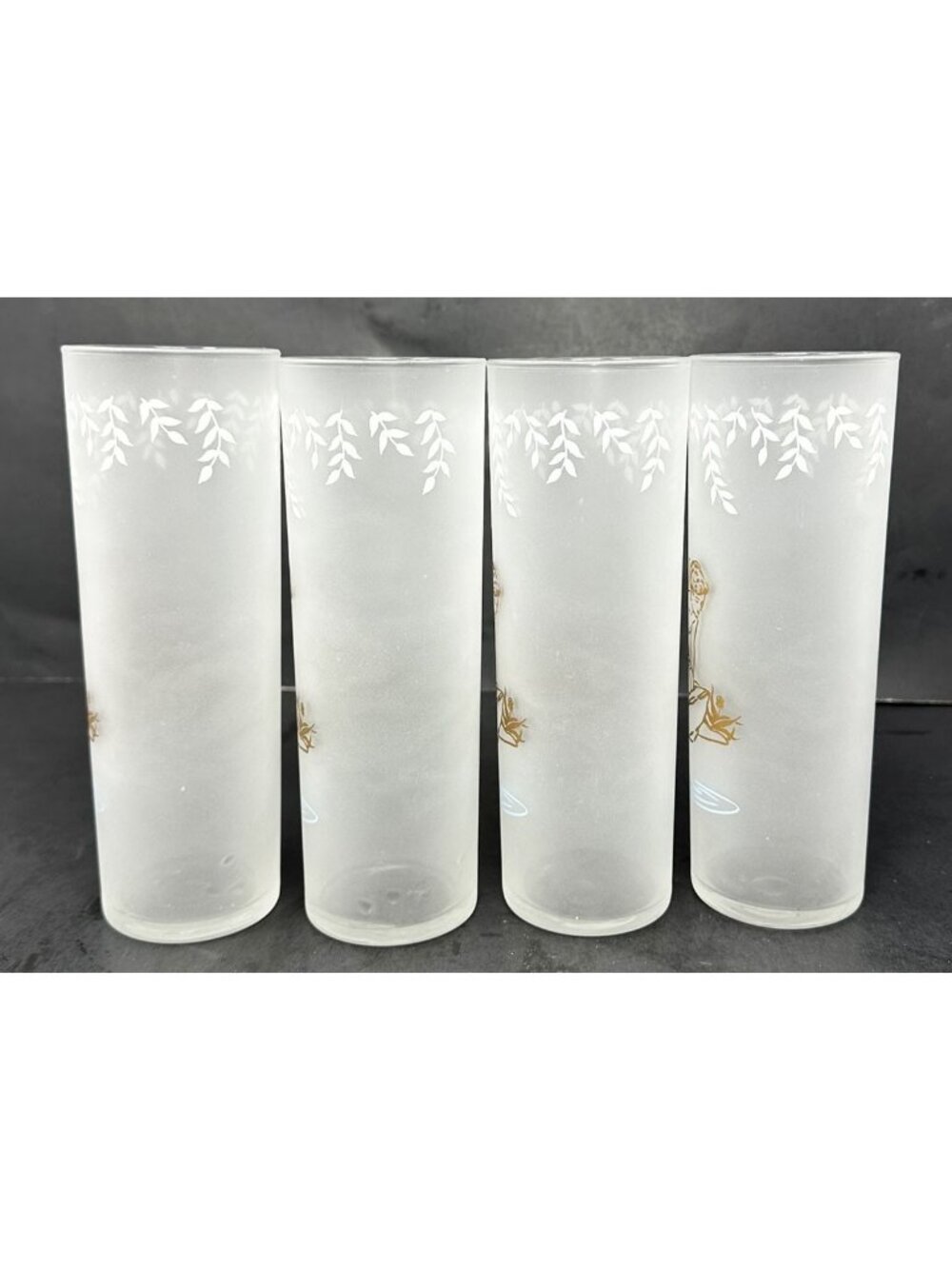 4 LIBBEY WHITE ROCK BEVERAGE NYMPH Fairy Frosted Highball Cocktail Glasses 12 oz - Picture 2 of 9